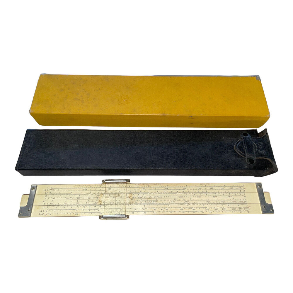 Vtg DIETZGEN Maniphase Multiplex 1732 Decimal Trig Type Log Log Slide Rule Case